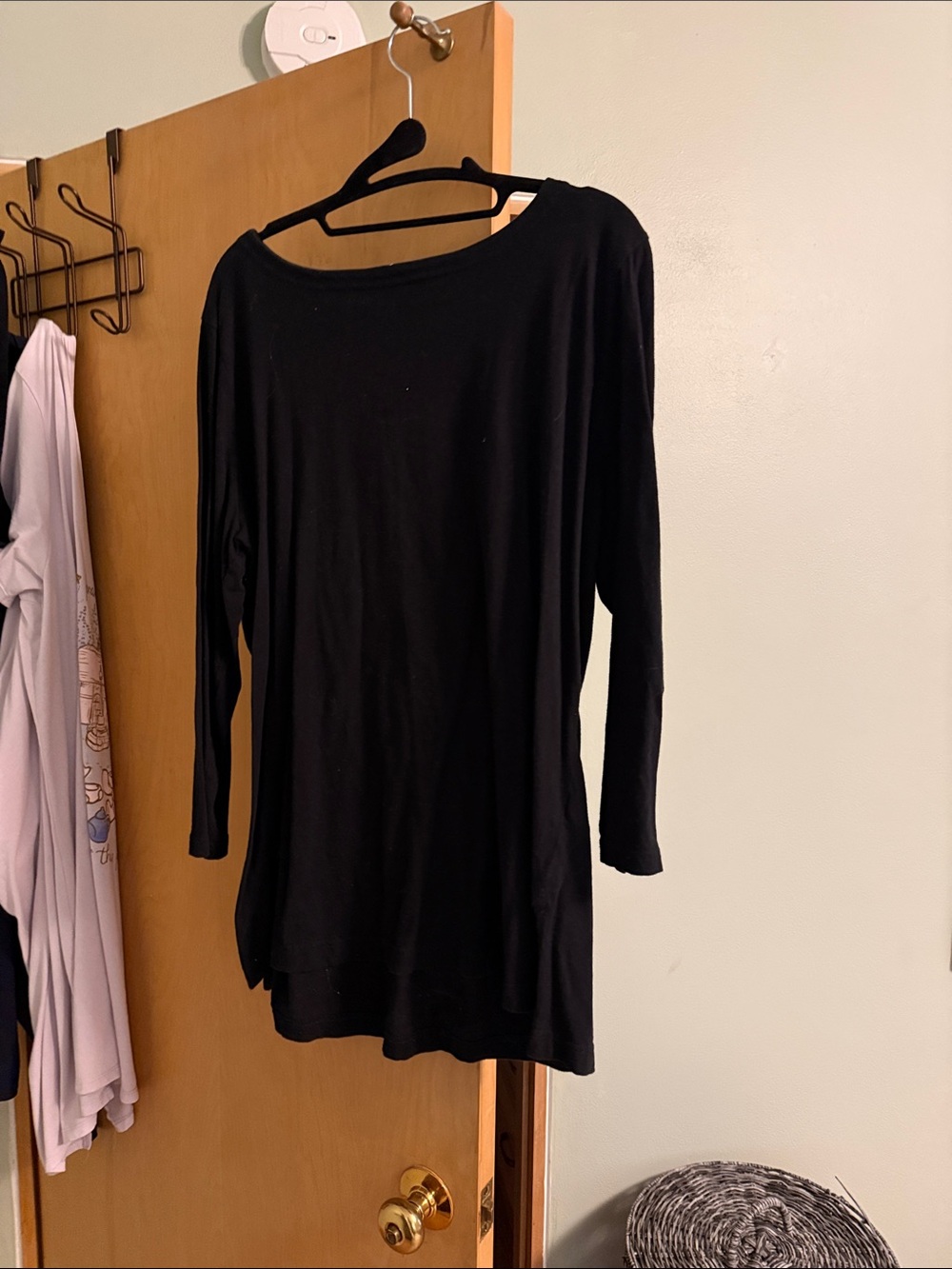 Duluth Trading Co Black Long-Sleeve Boatneck Tunic